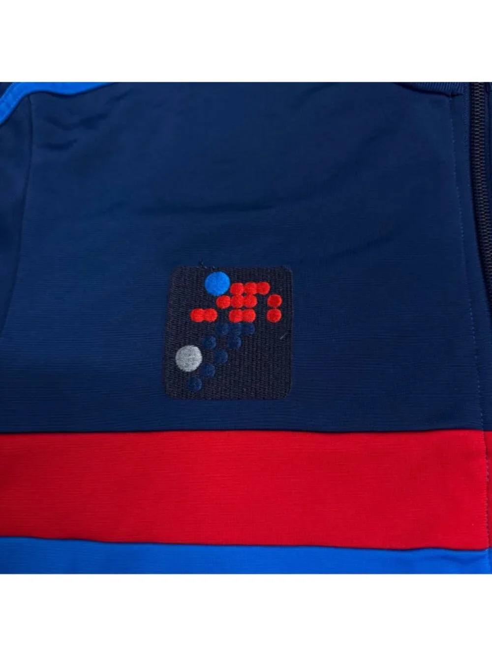 Retro Adidas Blue & Red Tracksuit Top Football Mofif Size M